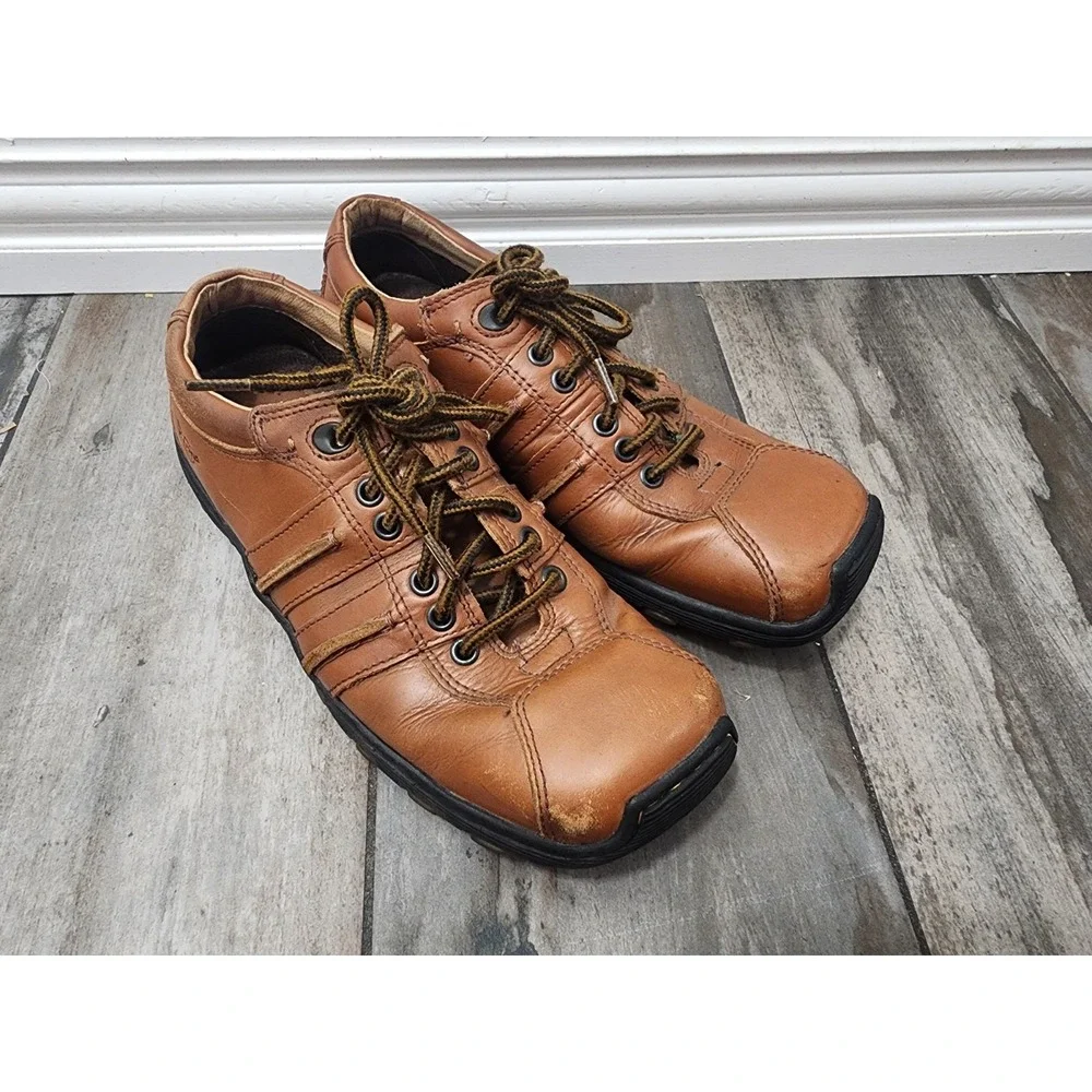 Dr. Martens Shoes Mens 8 Oxford Brown Lace Up Square Toe Comfort Casual Low 8A99